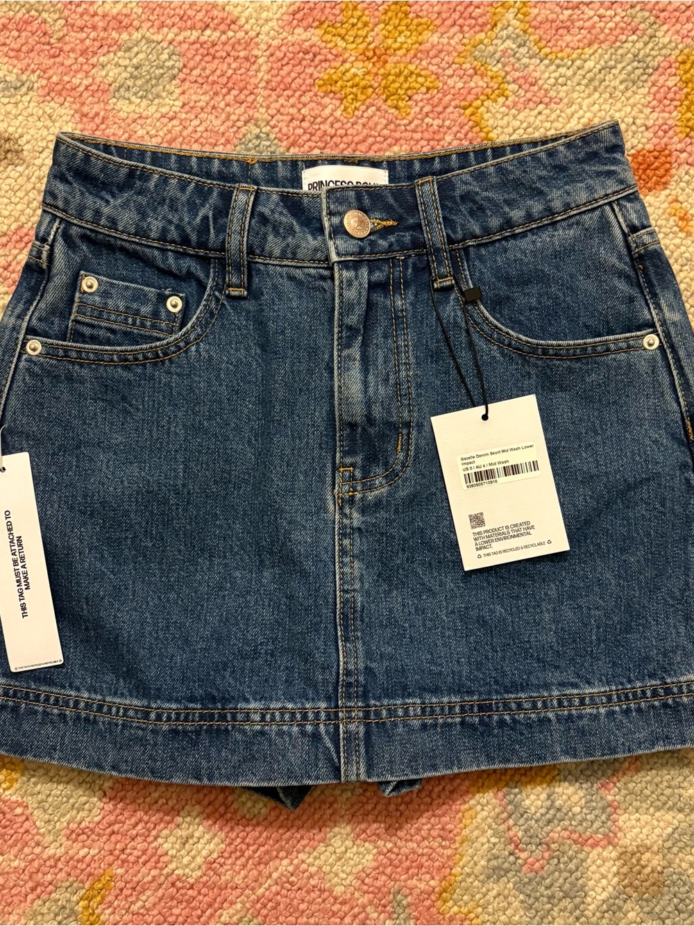 Princess Polly Blue Denim Mini Skirt